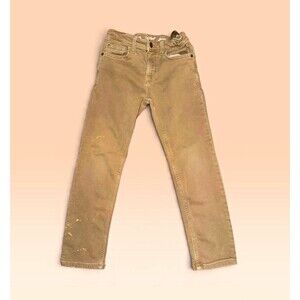 Cat & Jack Boys Size 8 Slim Stretch Beige Light Wash Straight Leg Denim Jeans